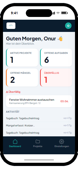 PROSERV-O App – Dashboard
