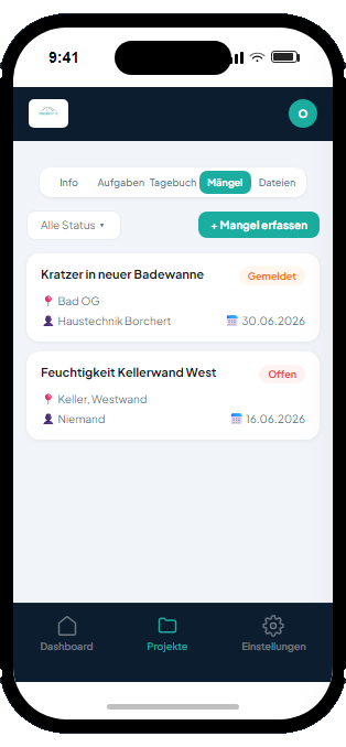 PROSERV-O App – Mängelverwaltung