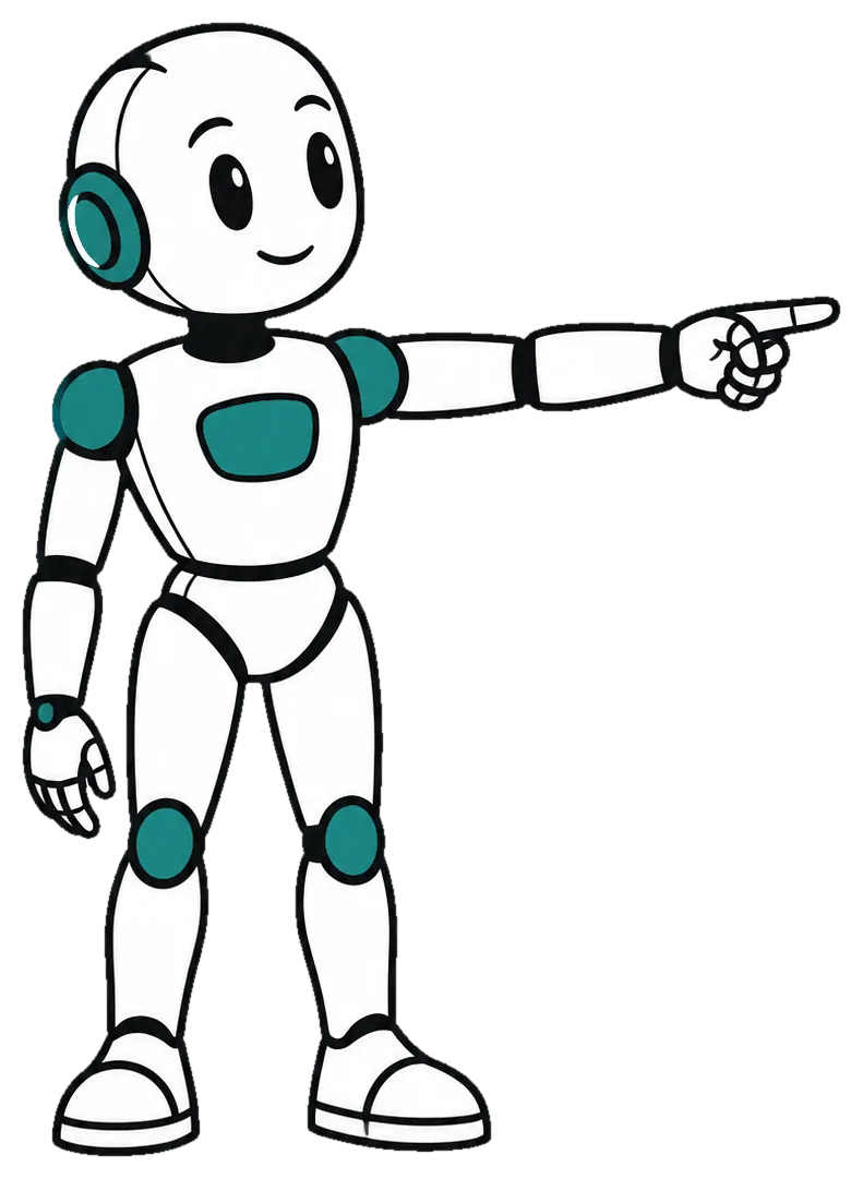 PROSERV-O Roboter zeigt auf den ersten Schritt